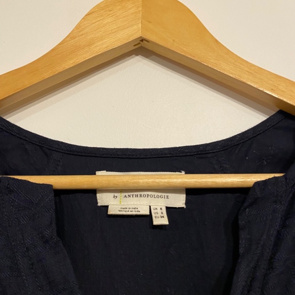 Anthropologie Orla Mini Embroidered Black Dress - Picture 4 of 8